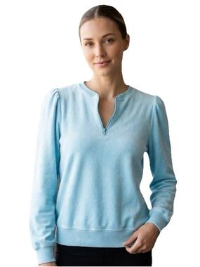 Current Elliott Half Zip Pullover Sweater Women’s Cotton Sky Blue Size Small
